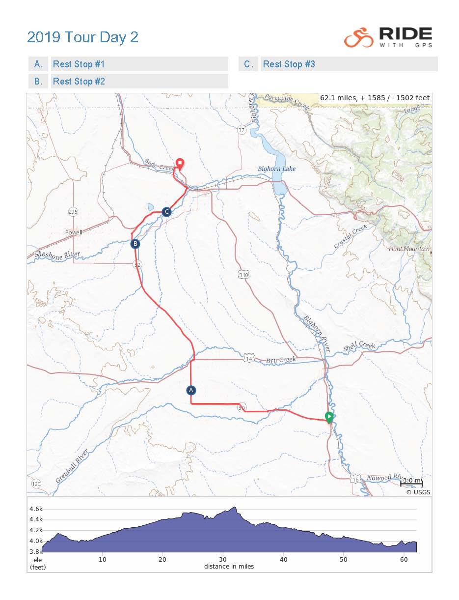 Daily Routes Tour de Wyoming